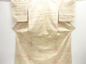 未使用品　更紗模様織り出し本塩沢単衣着物